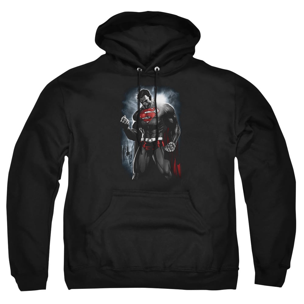 SM1990-AFTH-2 Superman Light of the Sun Adult Pullover Hoodie, Black - Medium