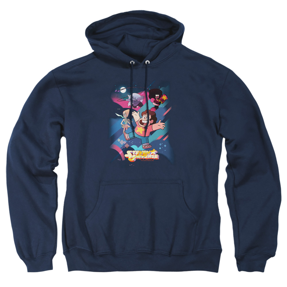 CN335-AFTH-5 Steven Universe Group Shot Adult Pullover Hoodie, Navy - 2X