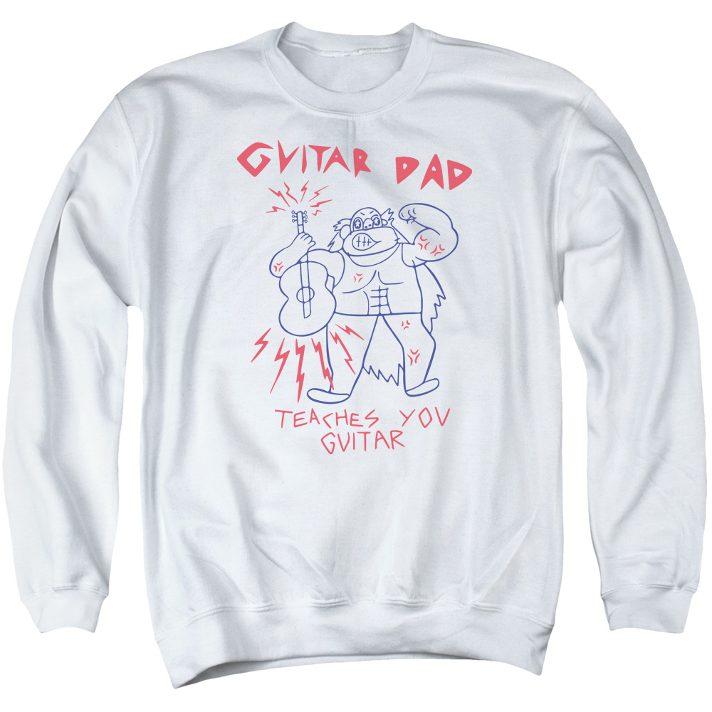 CN548-AS-2 Steven Universe Guitar Dad Adult Crewneck Sweatshirt, White - Medium