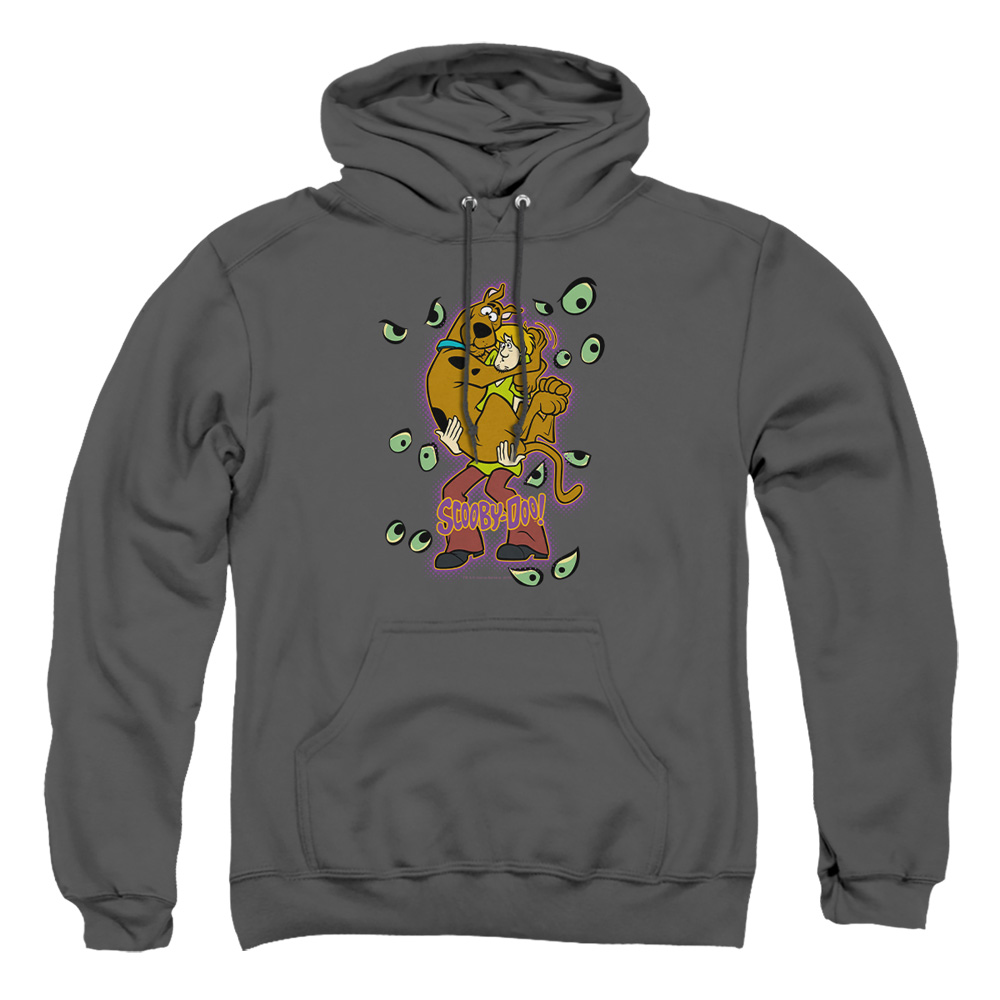 SD103-AFTH-3 Scooby Doo Being Watched Adult Pullover Hoodie, Charcoal - Large