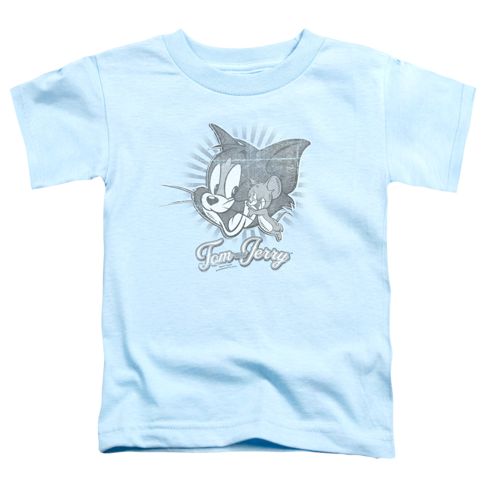 HNB111B-TT-2 Tom & Jerry Classic Pals Toddler Short Sleeve T-Shirt, Light Blue - Medium 3T