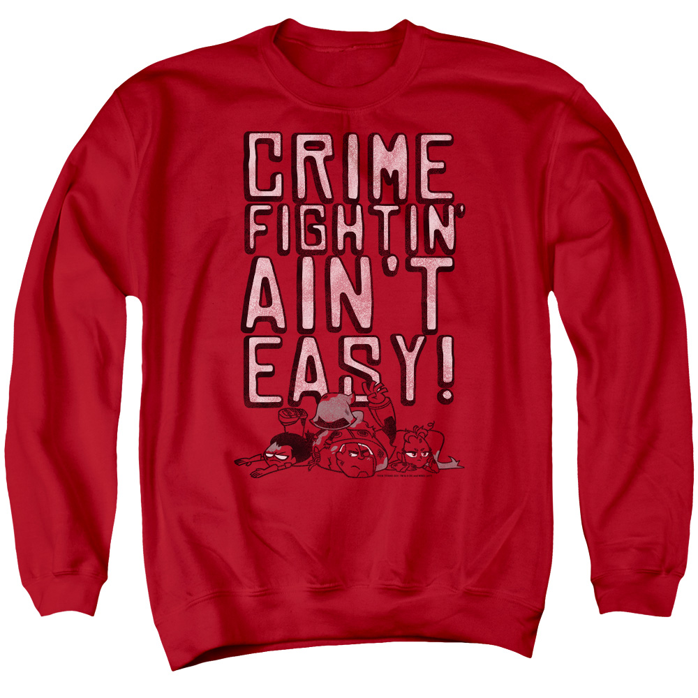 TTG128-AS-2 Teen Titans Go Not Easy Adult Crewneck Sweatshirt, Red - Medium