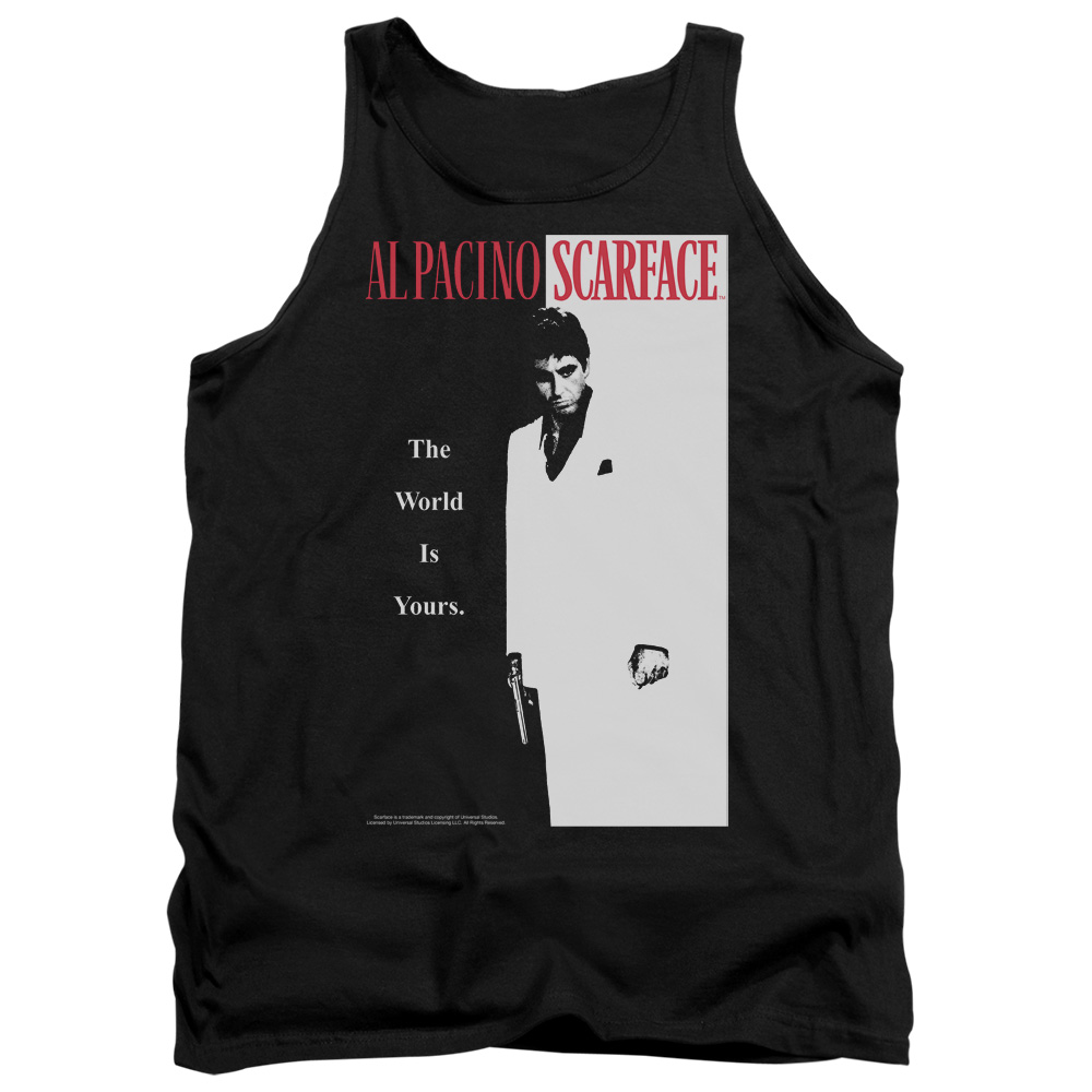 UNI682-TK-2 Scarface Classic Adult Tank Top, Black - Medium