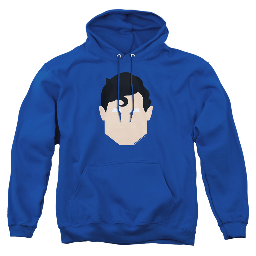 SM2235-AFTH-6 Superman Supes Head Adult Pullover Hoodie, Royal - 3X