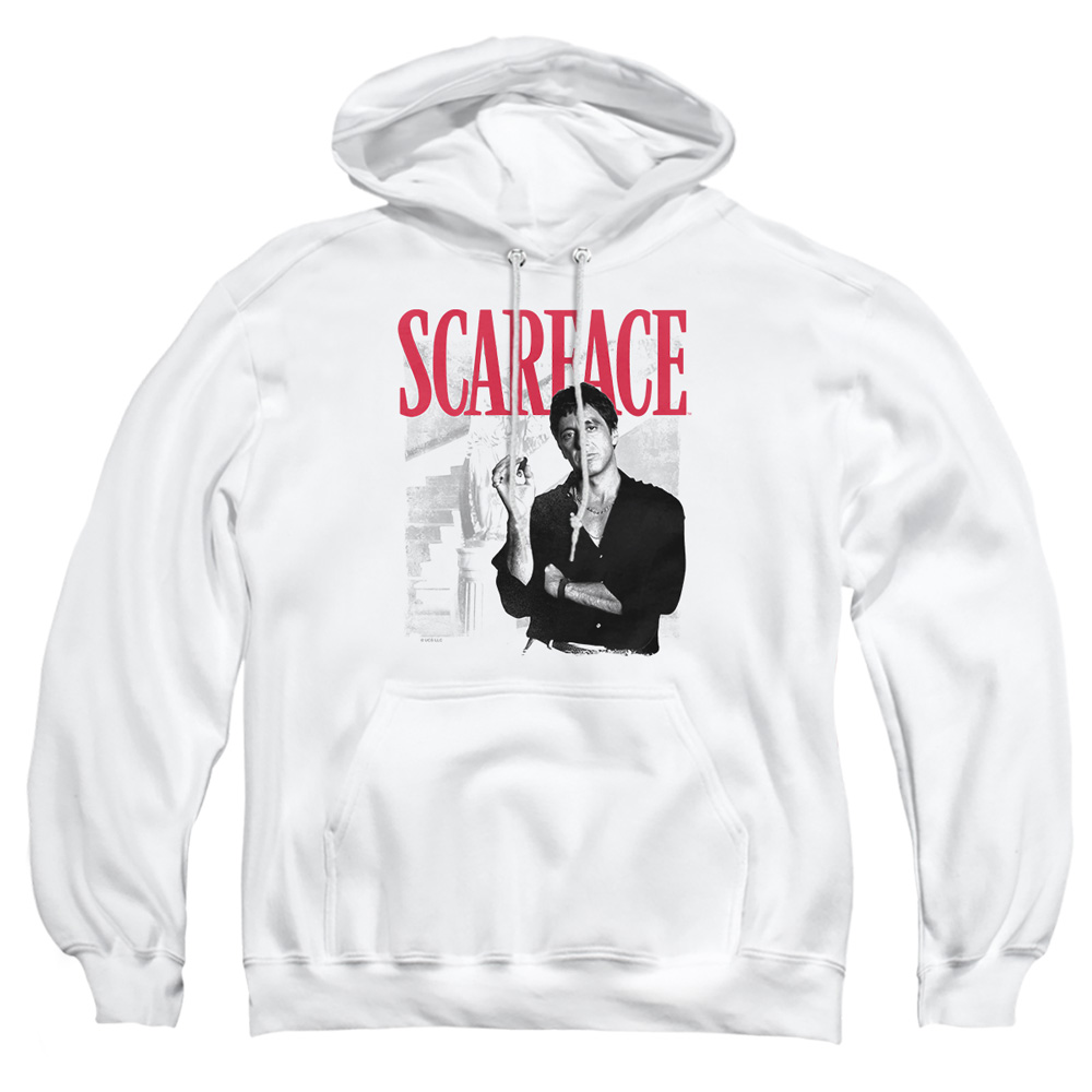 UNI1003-AFTH-6 Scarface Stairway Adult Pullover Hoodie, White - 3X
