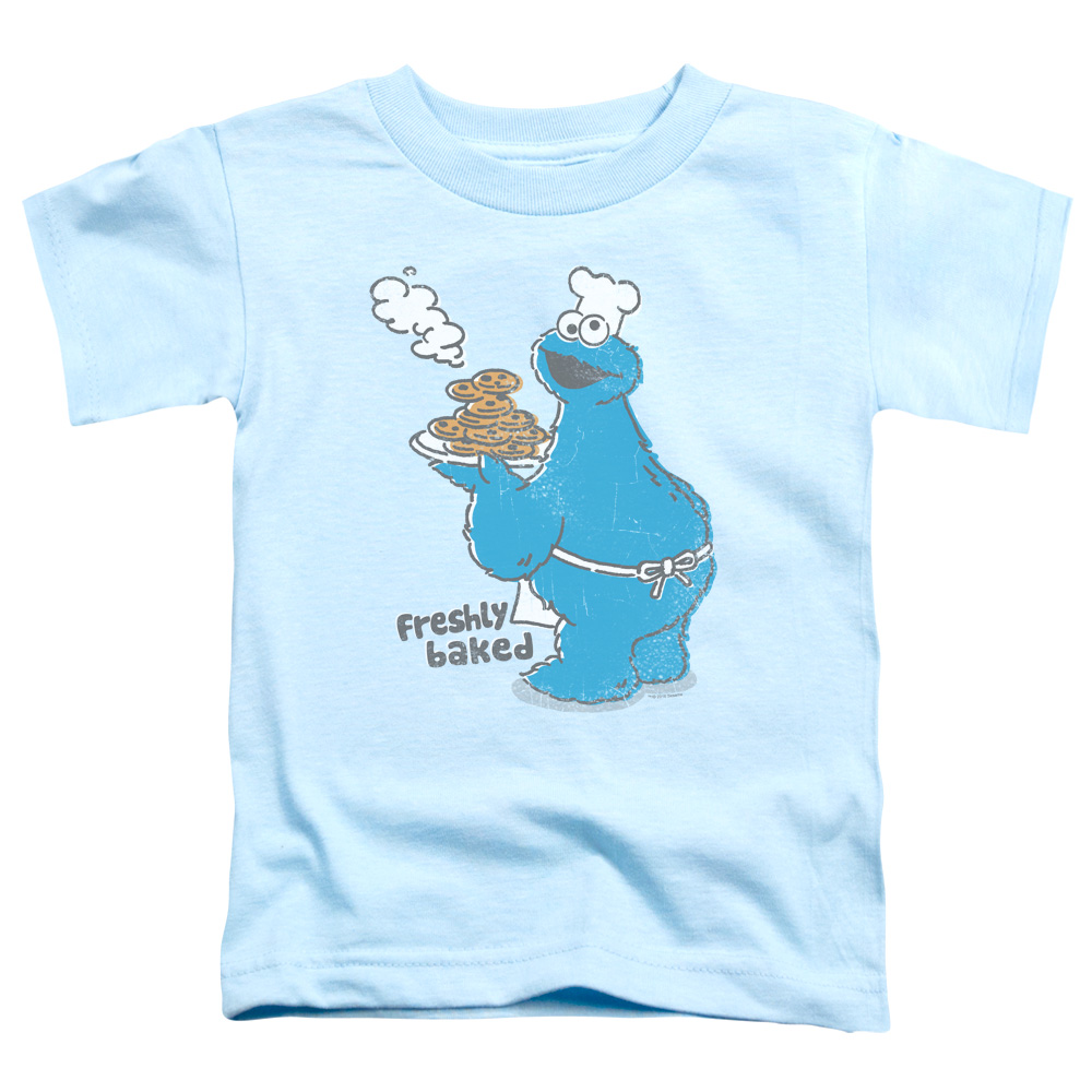SST147-TT-2 Sesame Street Freshly Baked Toddler Short Sleeve T-Shirt, Light Blue - Medium 3T