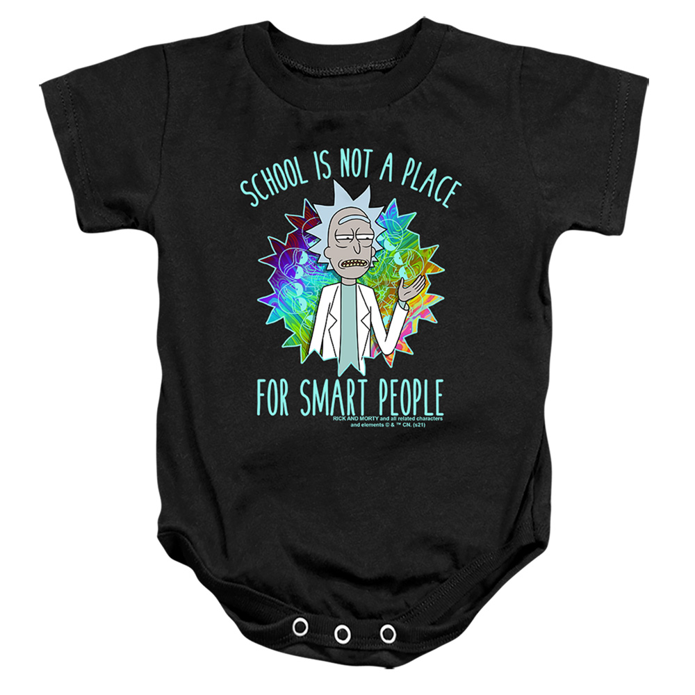 CN1729-SS-4 Rick & Morty School Infant Snapsuit, Black - Extra Large - 24 Month