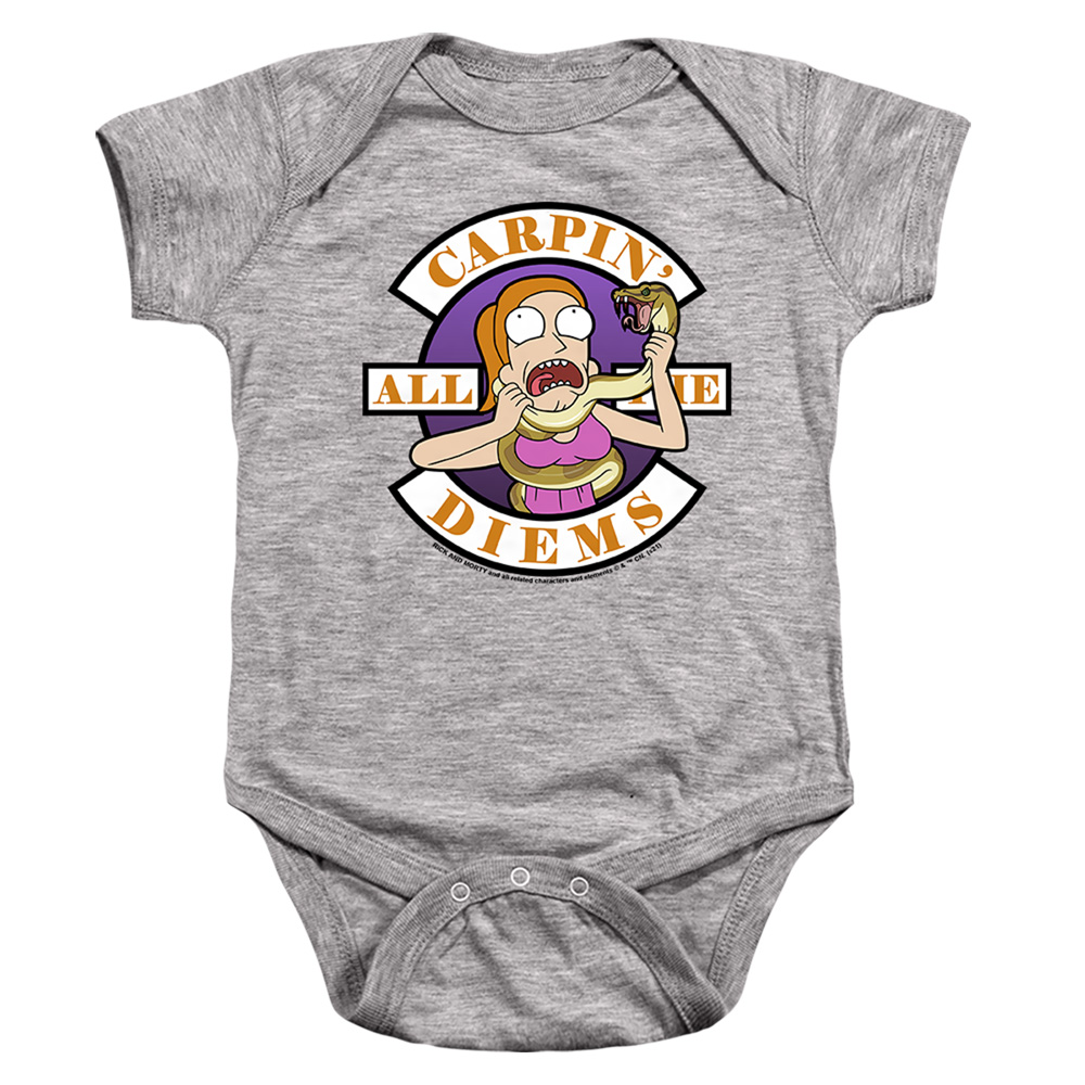 CN1791-SS-4 Rick & Morty Carp En All Them Diems Infant Snapsuit, Athletic Heather - Extra Large - 24 Month