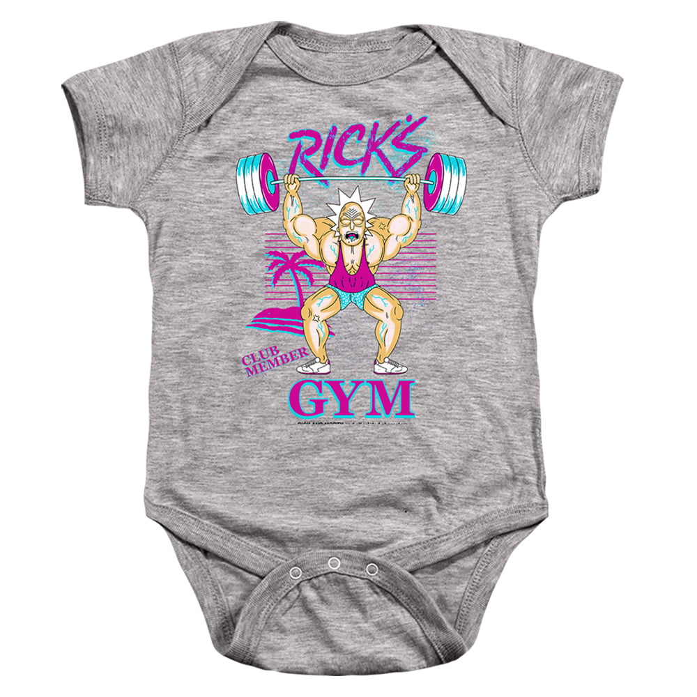 CN1806-SS-2 Rick & Morty Ricks Gym Infant Snapsuit, Athletic Heather - Medium - 12 Month