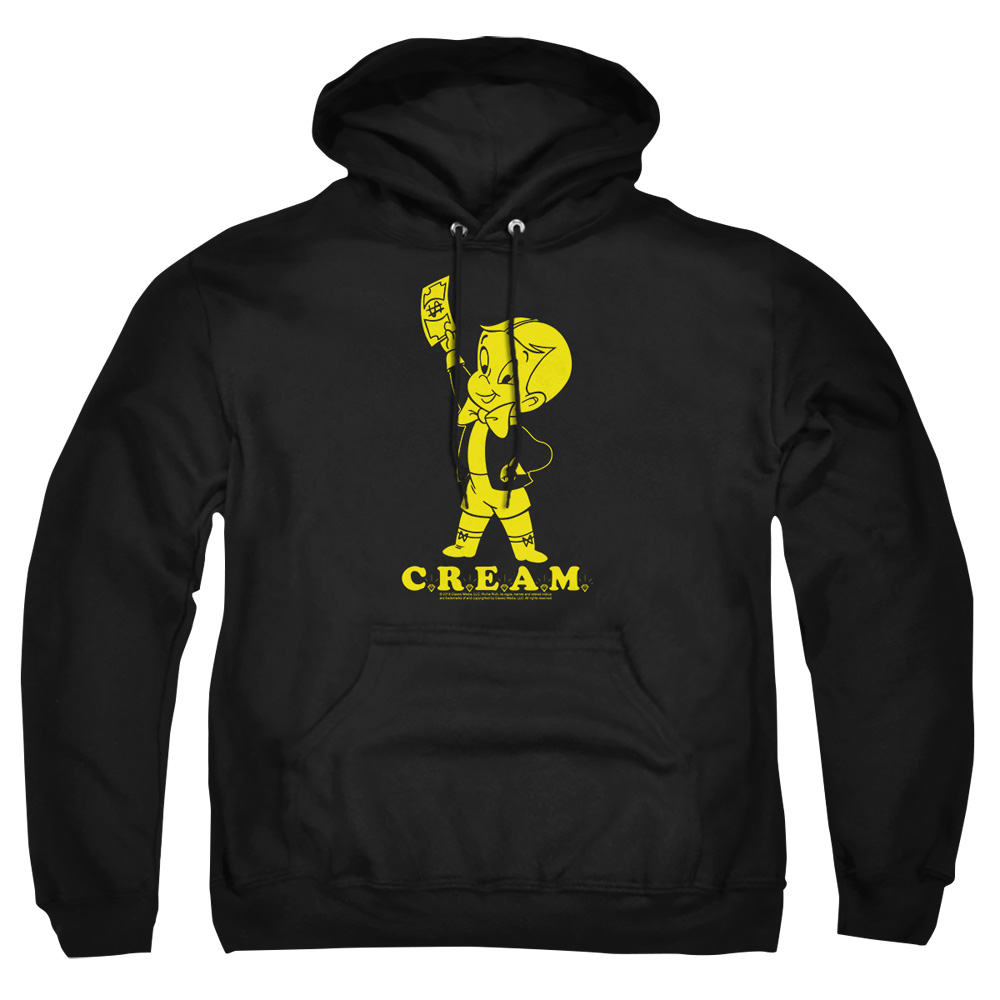 DRM337-AFTH-3 Richie Rich Cream Adult Pullover Hoodie, Black - Large