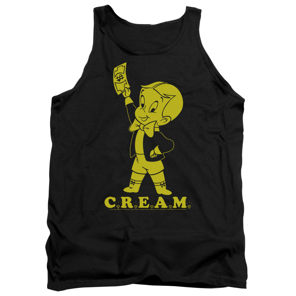 DRM337-TK-2 Richie Rich Cream Adult Tank Top, Black - Medium