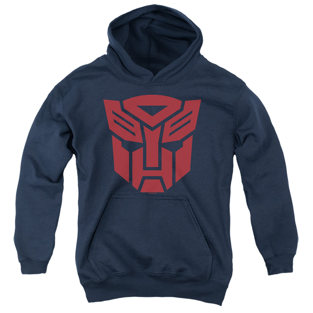 HBRO1351-YFTH-2 Transformers Autobot Logo Youth Hooded Sweatshirt, Navy - Medium