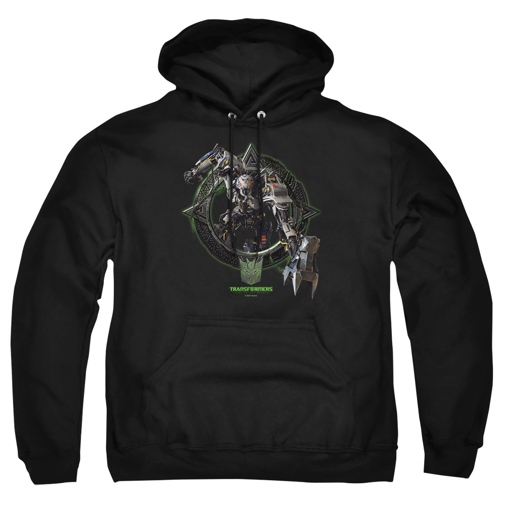 HBRO1391-AFTH-1 Transformers Transit Circle Frame Adult Pullover Hoodie, Black - Small