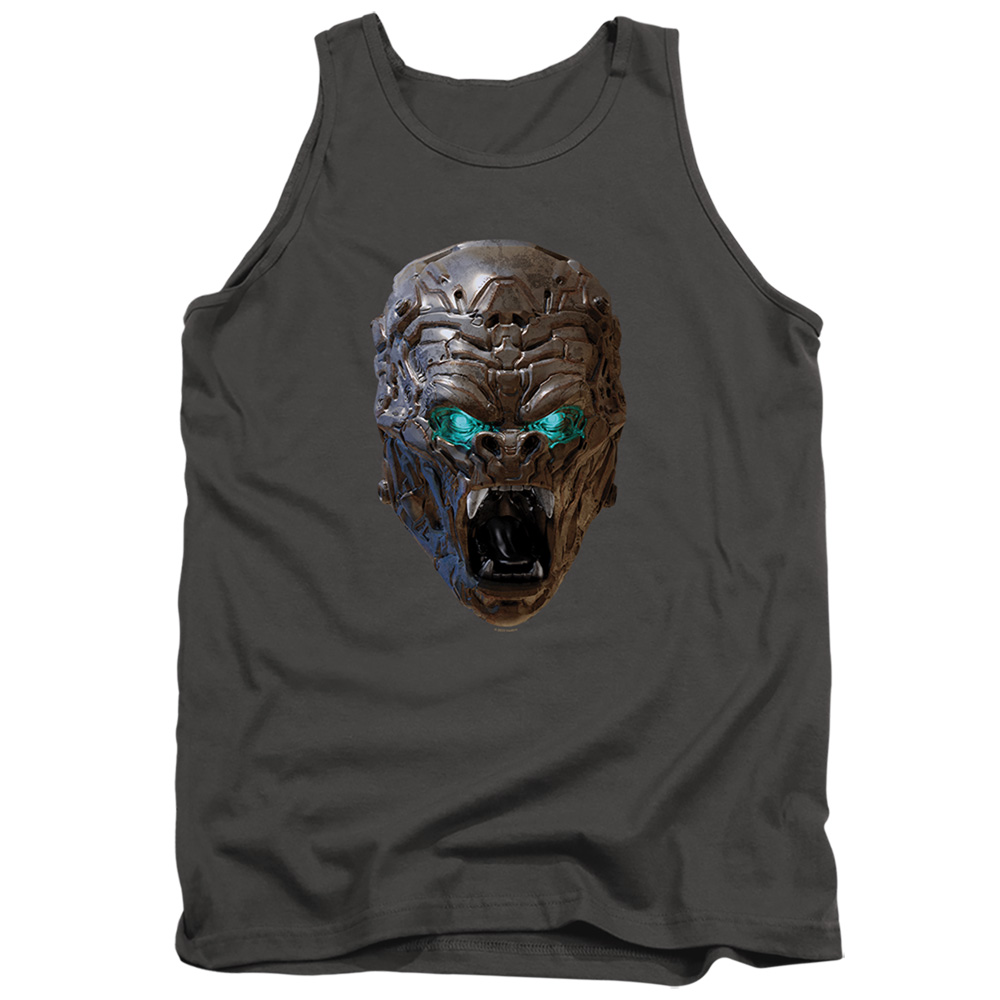 HBRO1364-TK-2 Transformers Optimus Primal Head Adult Tank Top, Charcoal - Medium