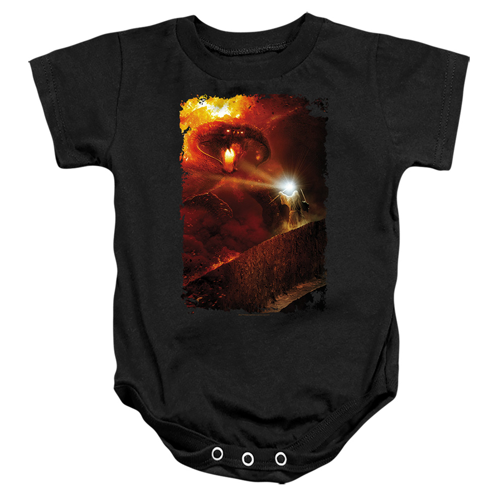 LOR3046-SS-4 The Lord of the Rings Balrog You Shall Not Pass Infant Snapsuit, Black - Extra Large - 24 Month