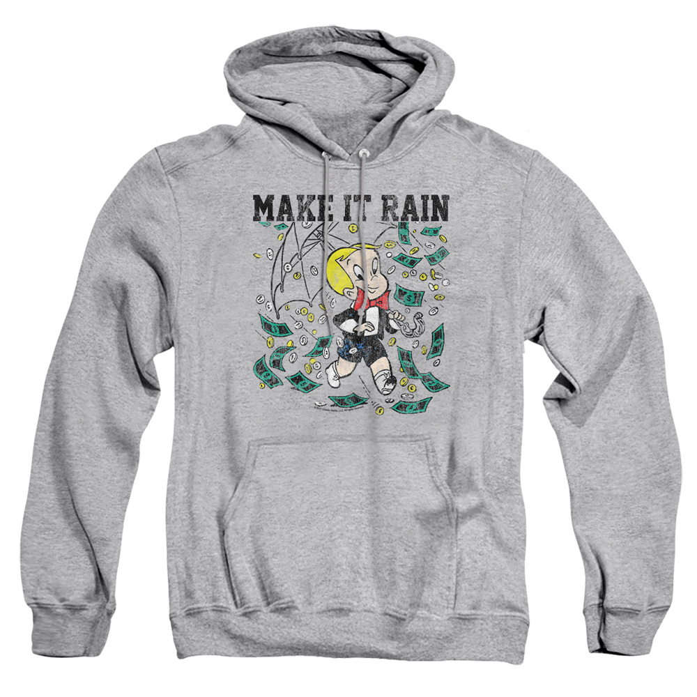DRM338B-AFTH-5 Richie Rich Make It Rain Adult Pullover Hoodie, Athletic Heather - 2X