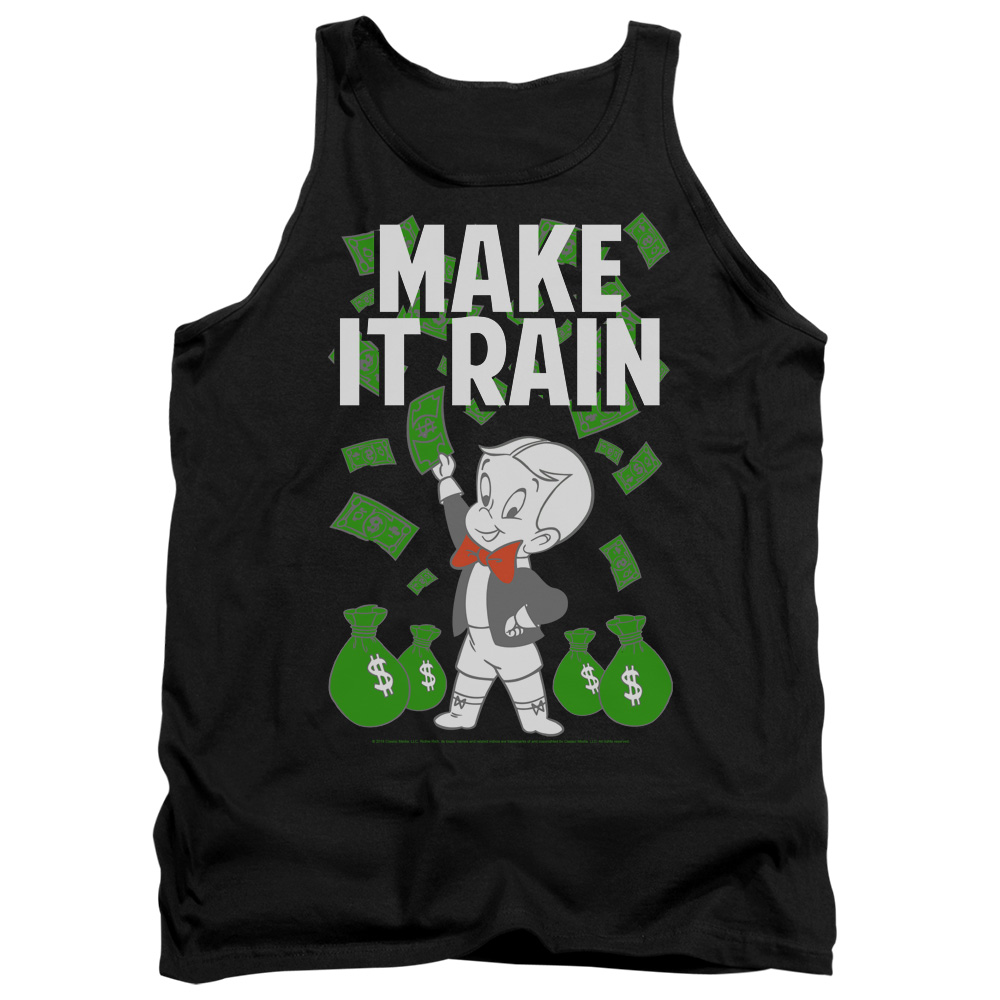 DRM339-TK-2 Richie Rich Make It Rain Adult Tank Top, Black - Medium