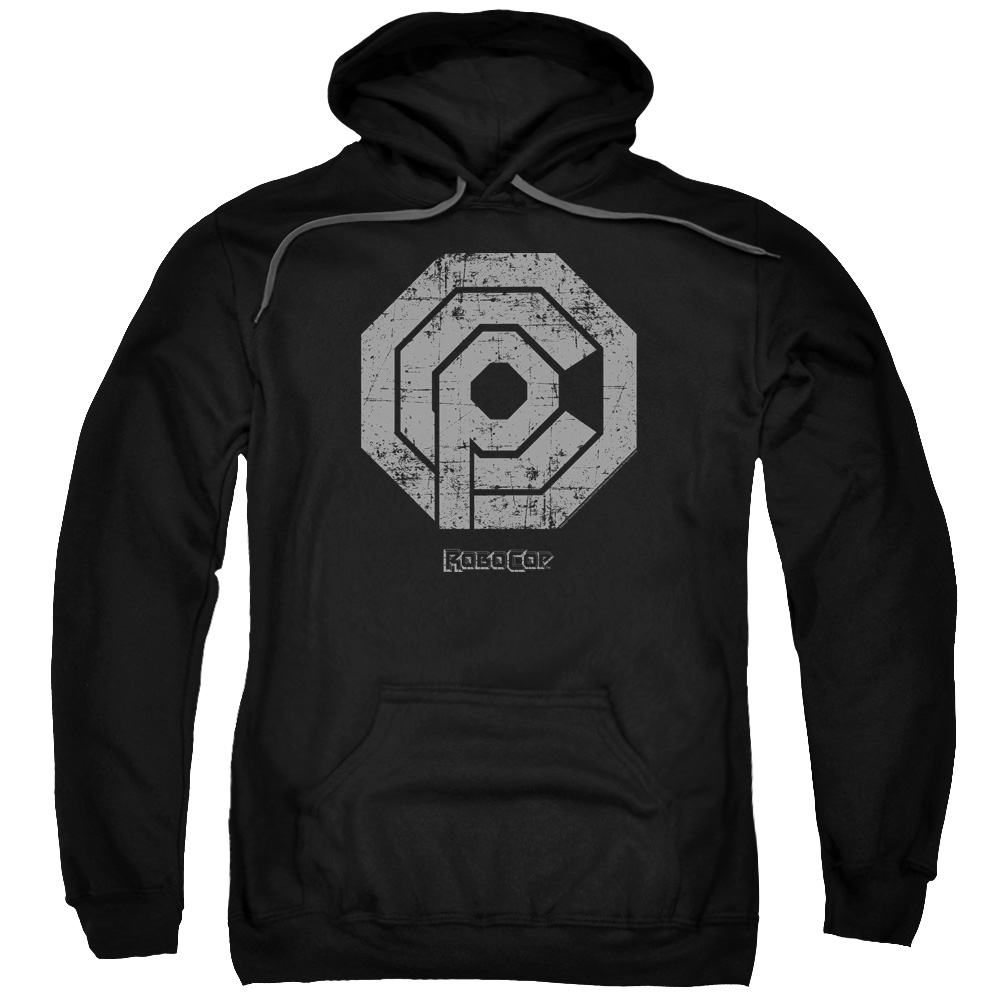 MGM120C-AFTH-4 Robocop Distressed OCP Logo Adult Pullover Hoodie, Black - Extra Large
