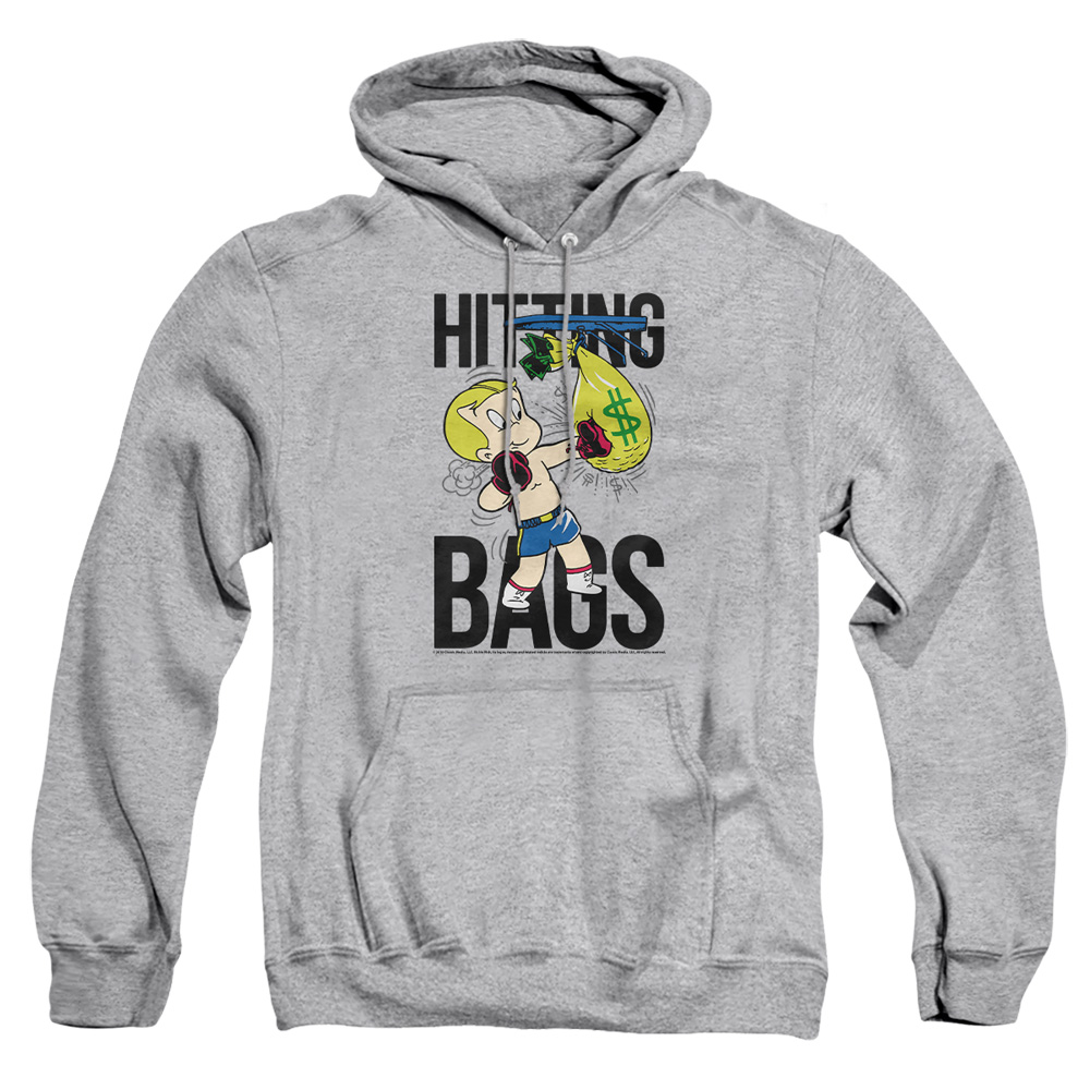 DRM348-AFTH-6 Richie Rich Make It Rain Adult Pullover Hoodie, Athletic Heather - 3X