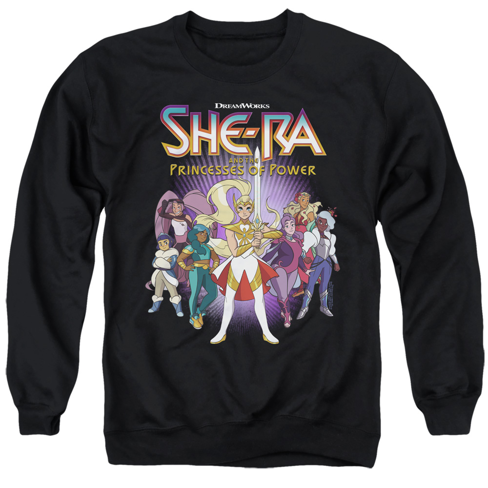 DRM529-AS-2 She-Ra Hero Huddle Adult Crewneck Sweatshirt, Black - Medium
