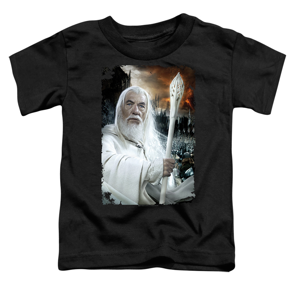 LOR3049-TT-3 The Lord of the Rings Gandalf The White Toddler Short Sleeve T-Shirt, Black - Large 4T