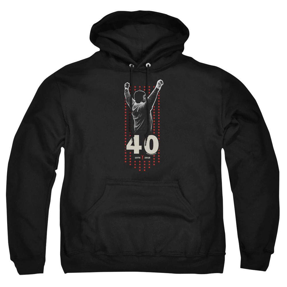 MGM366-AFTH-7 Rocky Stars Adult Pullover Hoodie, Black - 4X