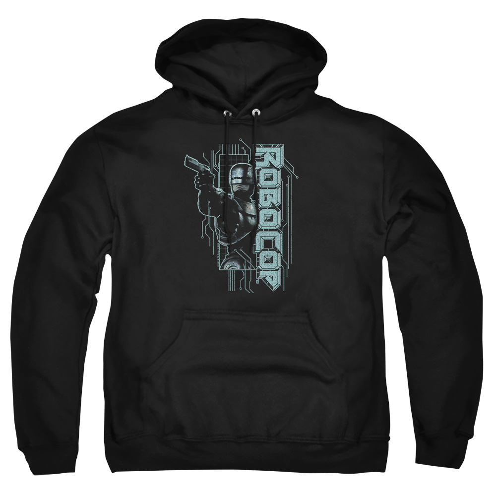 MGM387-AFTH-2 Robocop Murphy Split Adult Pullover Hoodie, Black - Medium