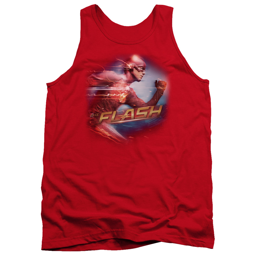 FLSH104B-TK-2 The Flash Fastest Man Adult Tank Top, Red - Medium