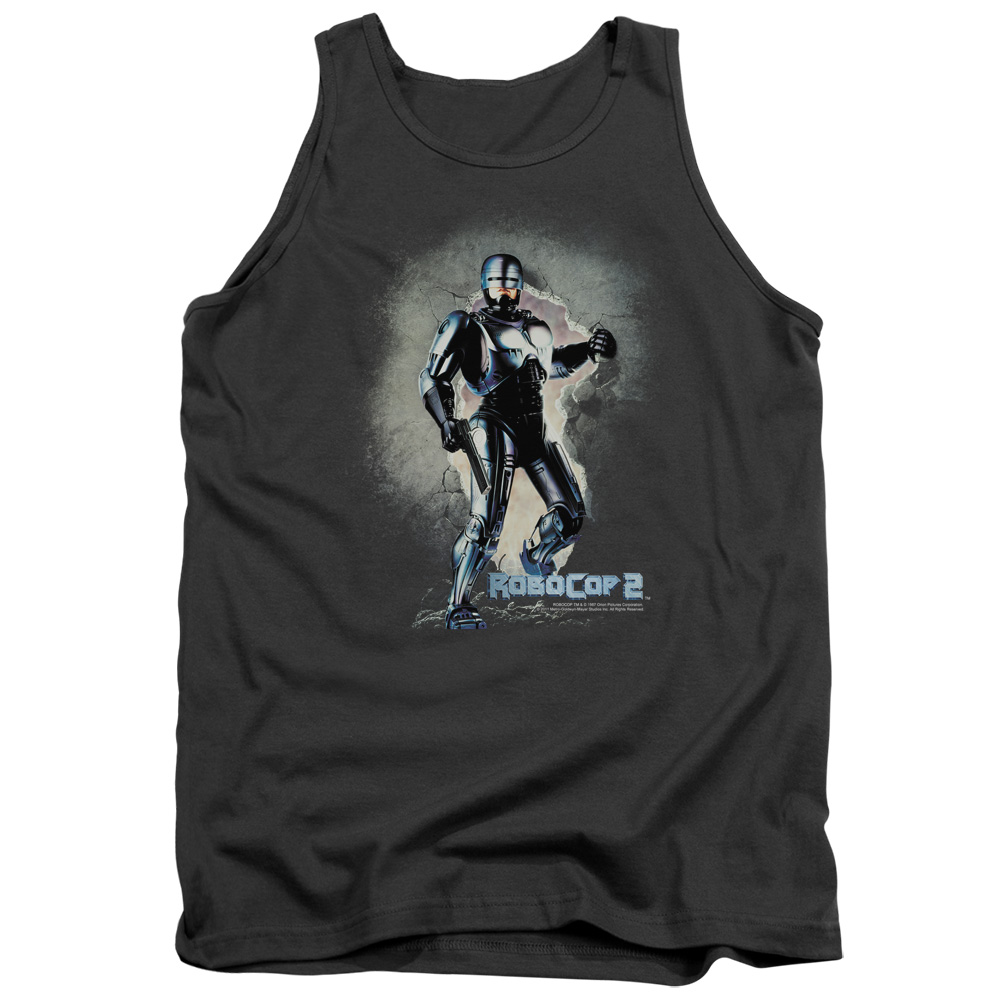 MGM135-TK-4 Robocop Break On Through Adult Tank Top, Charcoal - Extra Large