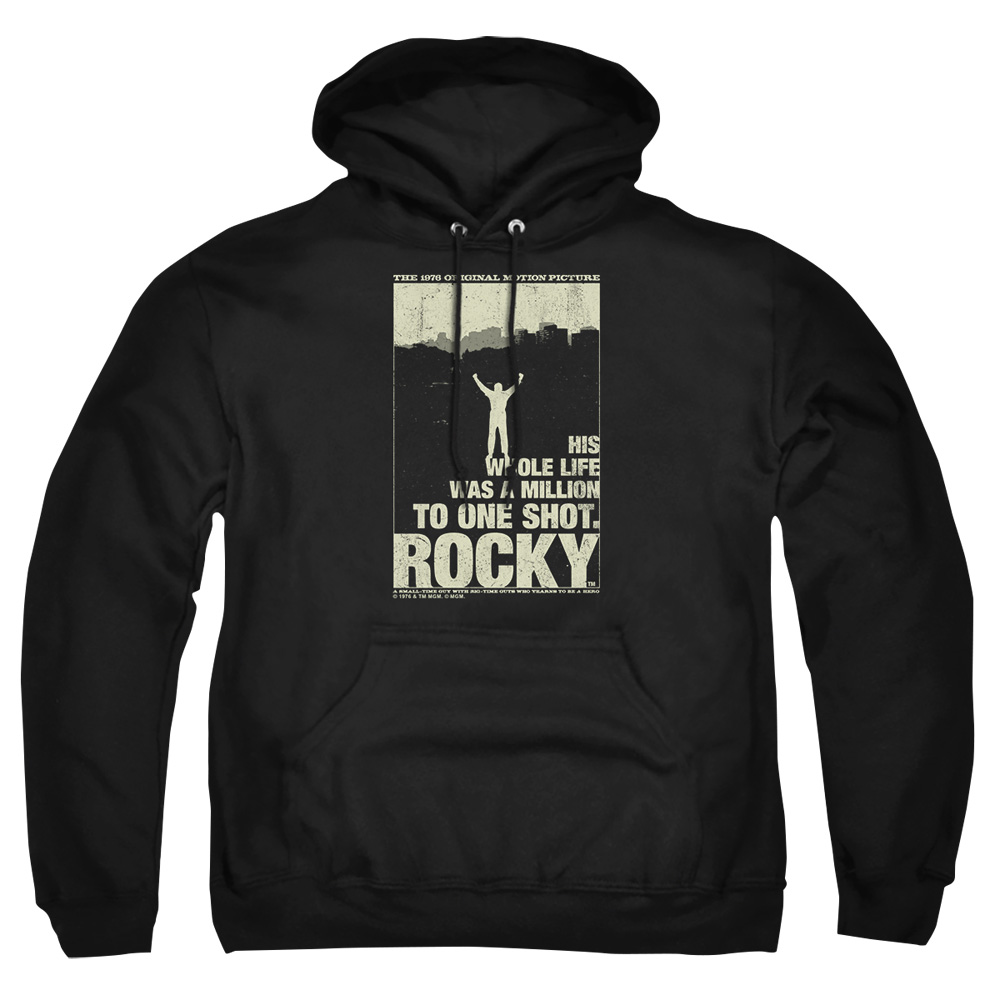 MGM364-AFTH-1 Rocky Silhouette Adult Pullover Hoodie, Black - Small