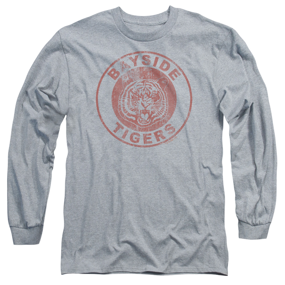 NBC143-AL-6 Saved By The Bell Tigers Adult Long Sleeve T-Shirt, Athletic Heather - 3X