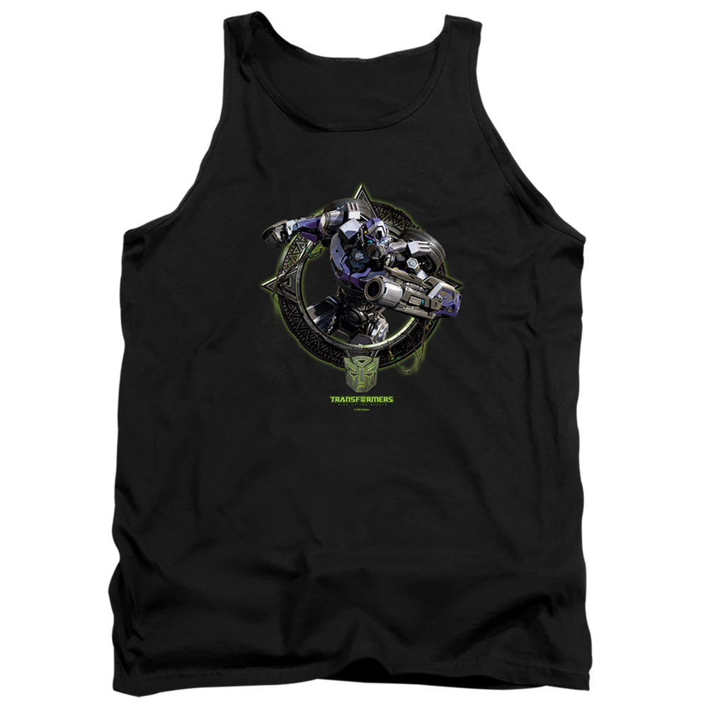 HBRO1385-TK-3 Transformers Mirage Circle Frame Adult Tank Top, Black - Large