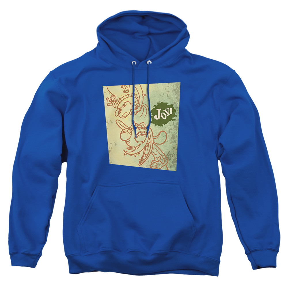 NICK263-AFTH-4 Ren & Stimpy Joy Adult Pullover Hoodie, Royal - Extra Large