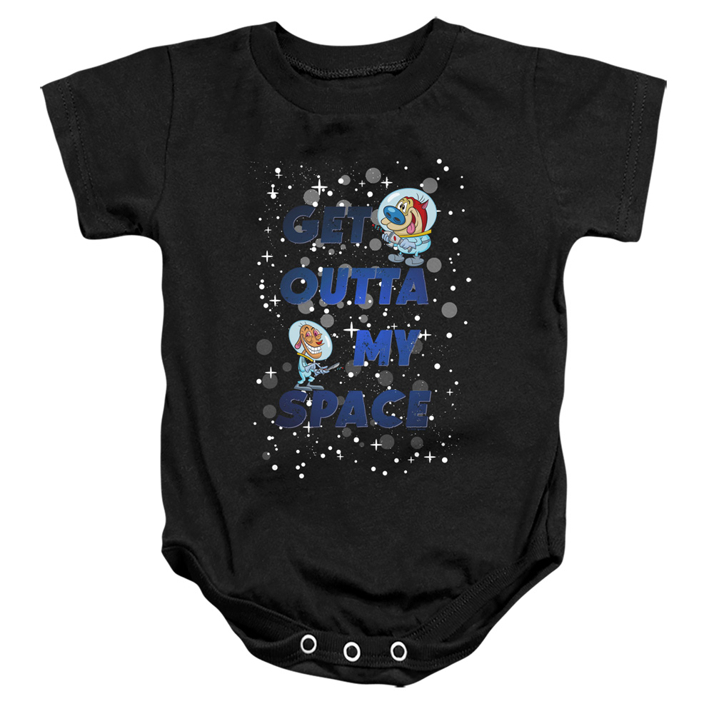 NICK250-SS-4 Ren & Stimpy Get Outta My Space Infant Snapsuit, Black - Extra Large - 24 Month