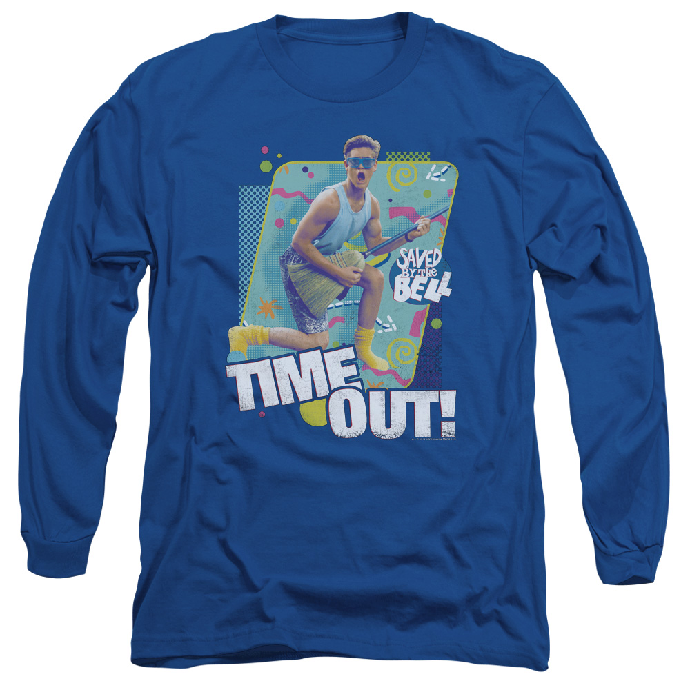 NBC930-AL-6 Saved By The Bell Time Out Adult Long Sleeve T-Shirt, Royal - 3X