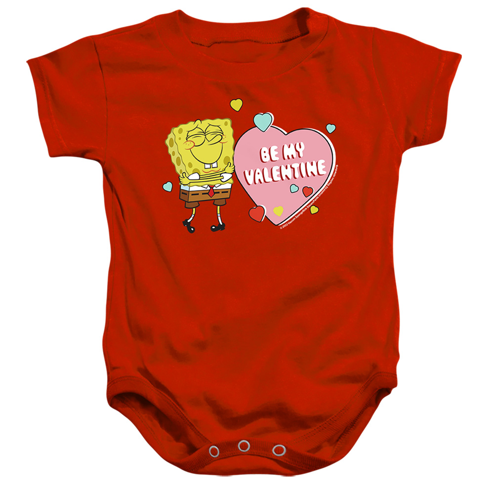 NICK10257VAL-SS-2 Spongebob Be My Valentine Infant Snapsuit, Red - Medium - 12 Month