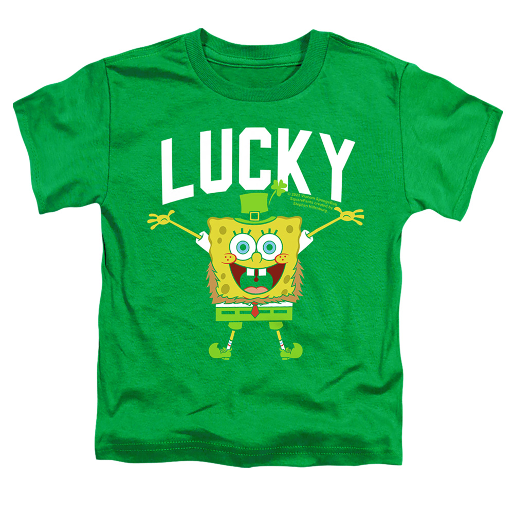 NICK10259SPD-TT-3 Spongebob Squarepants St. Patricks Day Lucky Bob Toddler Short Sleeve T-Shirt, Kelly Green - Large 4T