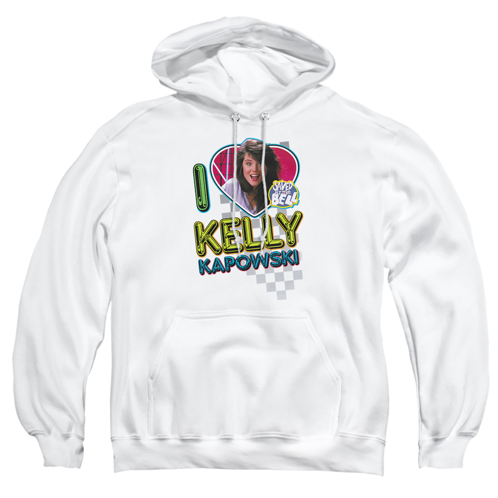 NBC144-AFTH-6 Saved By The Bell I Love Kelly Adult Pullover Hoodie, White - 3X