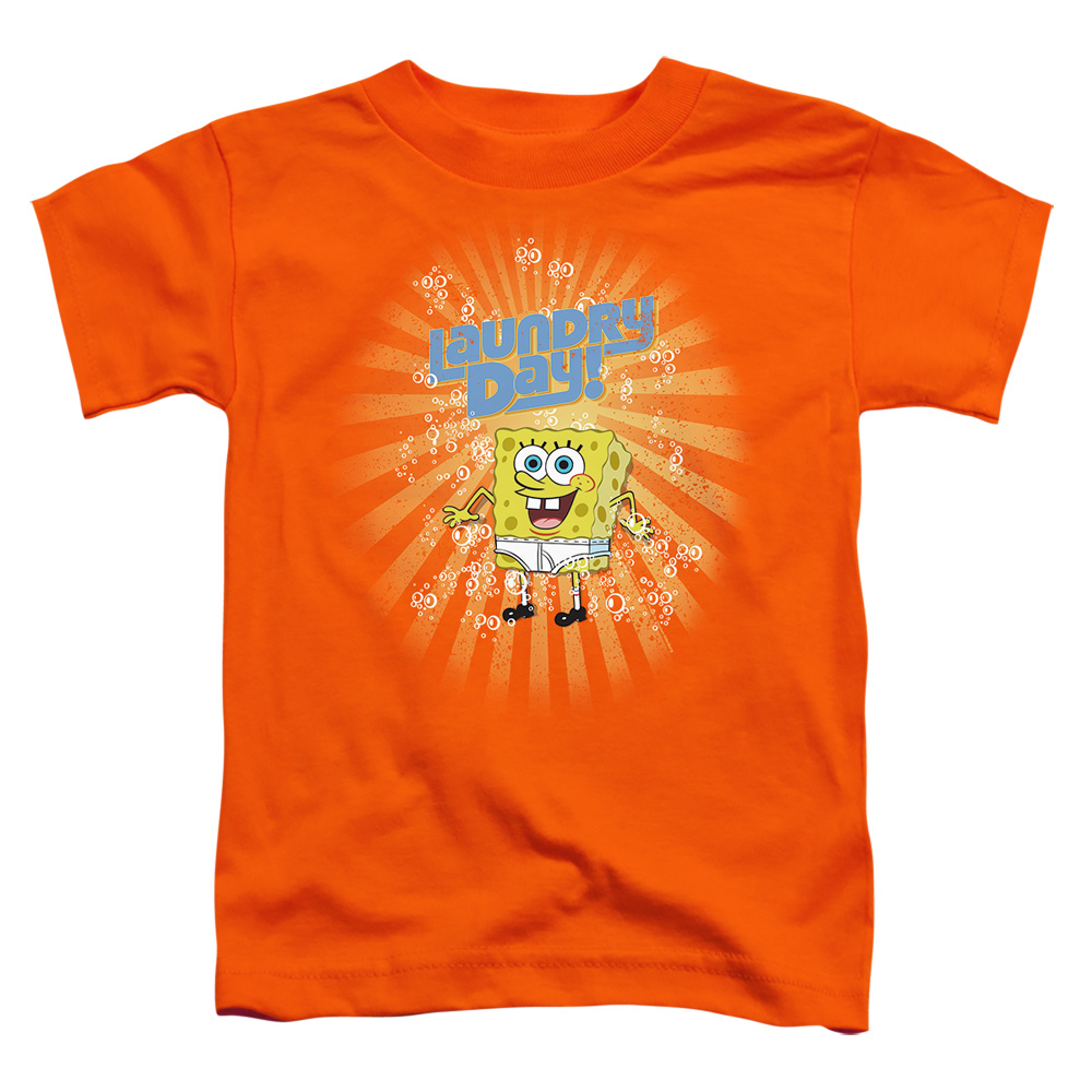 NICK354-TT-3 Spongebob Laundry Day Toddler Short Sleeve T-Shirt, Orange - Large 4T