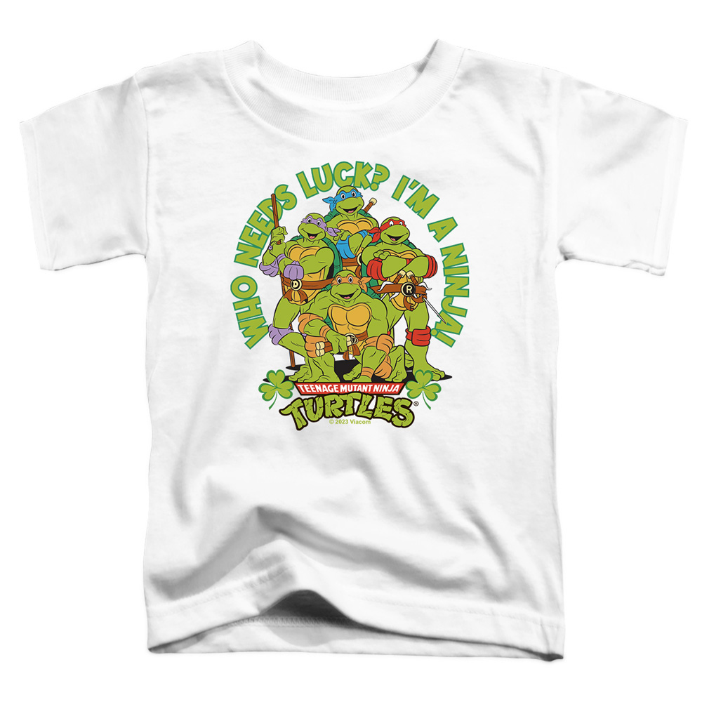 NICK10265SPD-TT-3 Teenage Mutant Ninja Turtles St. Patricks Day Who Needs Luck Toddler Short Sleeve T-Shirt, Kelly Green - Large 4T