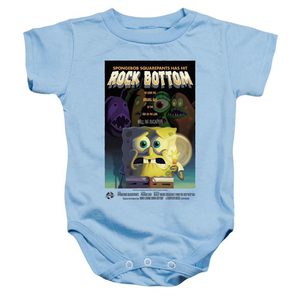 NICK374-SS-2 Spongebob Rock Bottom Infant Snapsuit, Light Blue - Medium - 12 Month