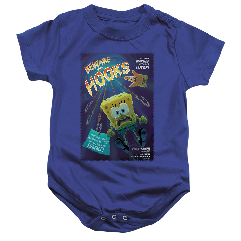 NICK375-SS-4 Spongebob Beware The Hooks Infant Snapsuit, Royal - Extra Large - 24 Month