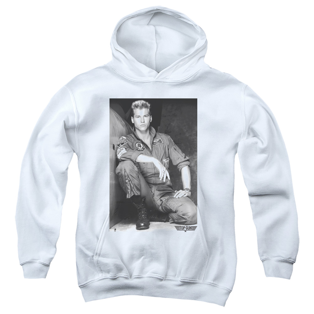 PAR730-YFTH-2 Top Gun Fresh Ice Youth Hooded Sweatshirt, White - Medium