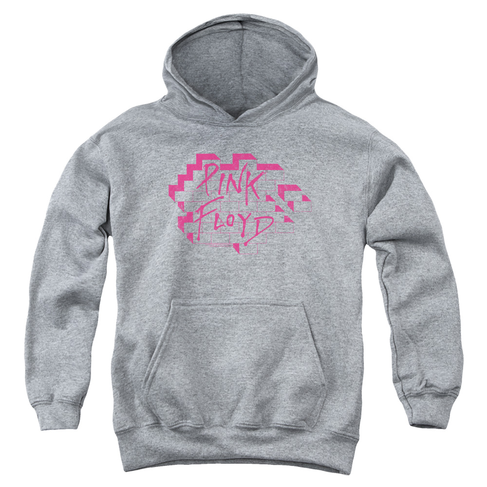 PERRY243-YFTH-2 Roger Waters Wall Logo Youth Hooded Sweatshirt, Athletic Heather - Medium