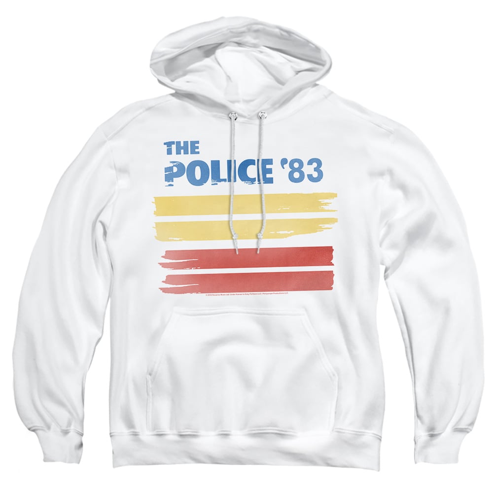PERRY251-AFTH-5 The Police 83 Adult Pullover Hoodie, White - 2X