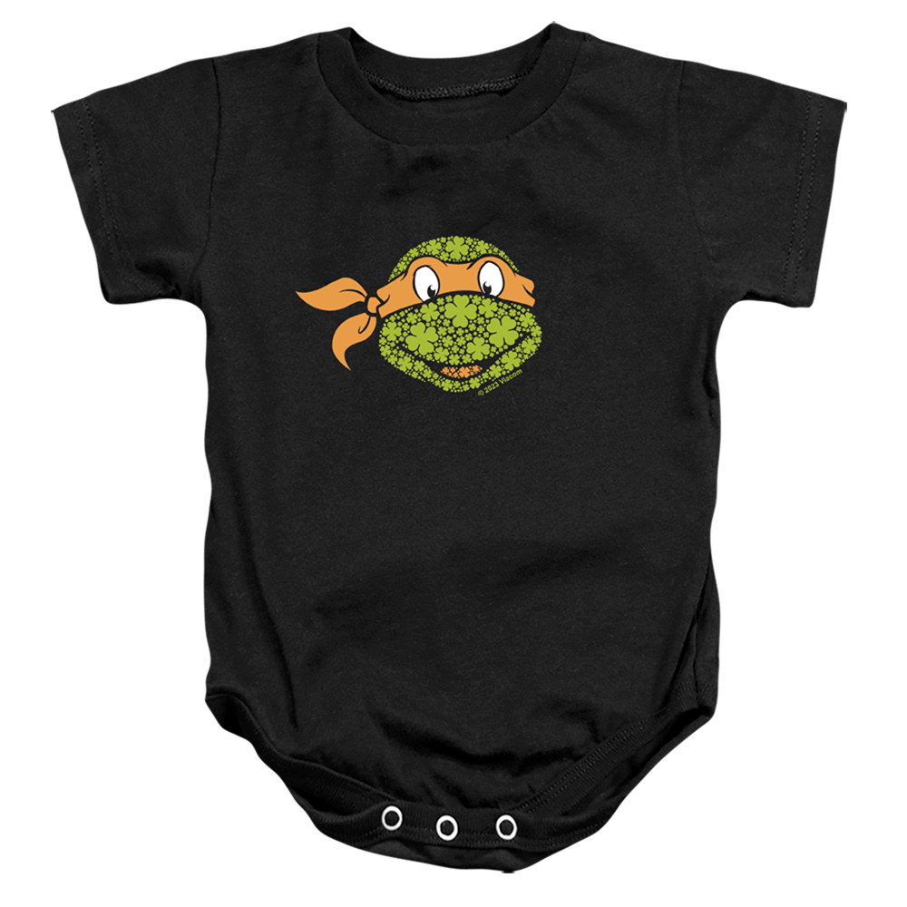 NICK10263SPD-SS-3 Teenage Mutant Ninja Turtles St. Patricks Day Clover Michelangelo Infant Snapsuit, Black - Large - 18 Month