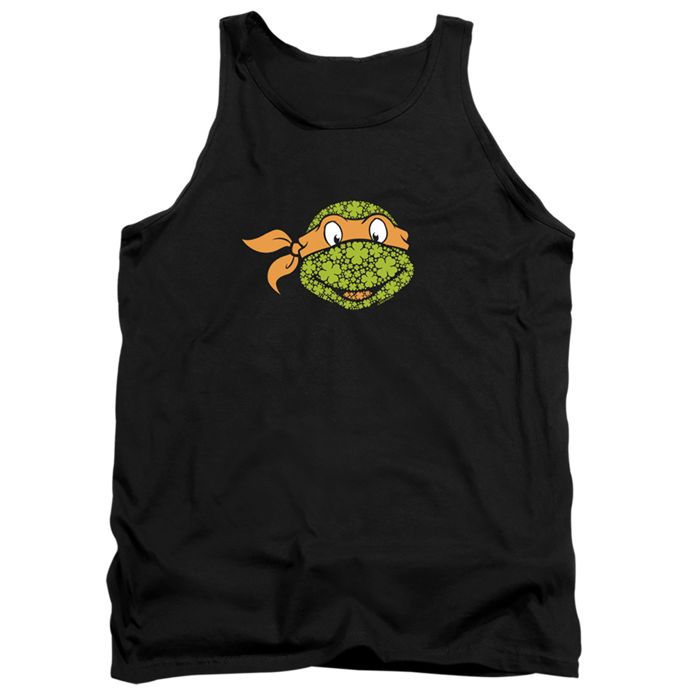 NICK10263SPD-TK-3 Teenage Mutant Ninja Turtles St. Patricks Day Clover Michelangelo Adult Tank Top, Black - Large