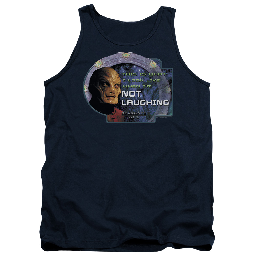 SG110-TK-2 SG1 Not Laughing Adult Tank Top, Navy - Medium