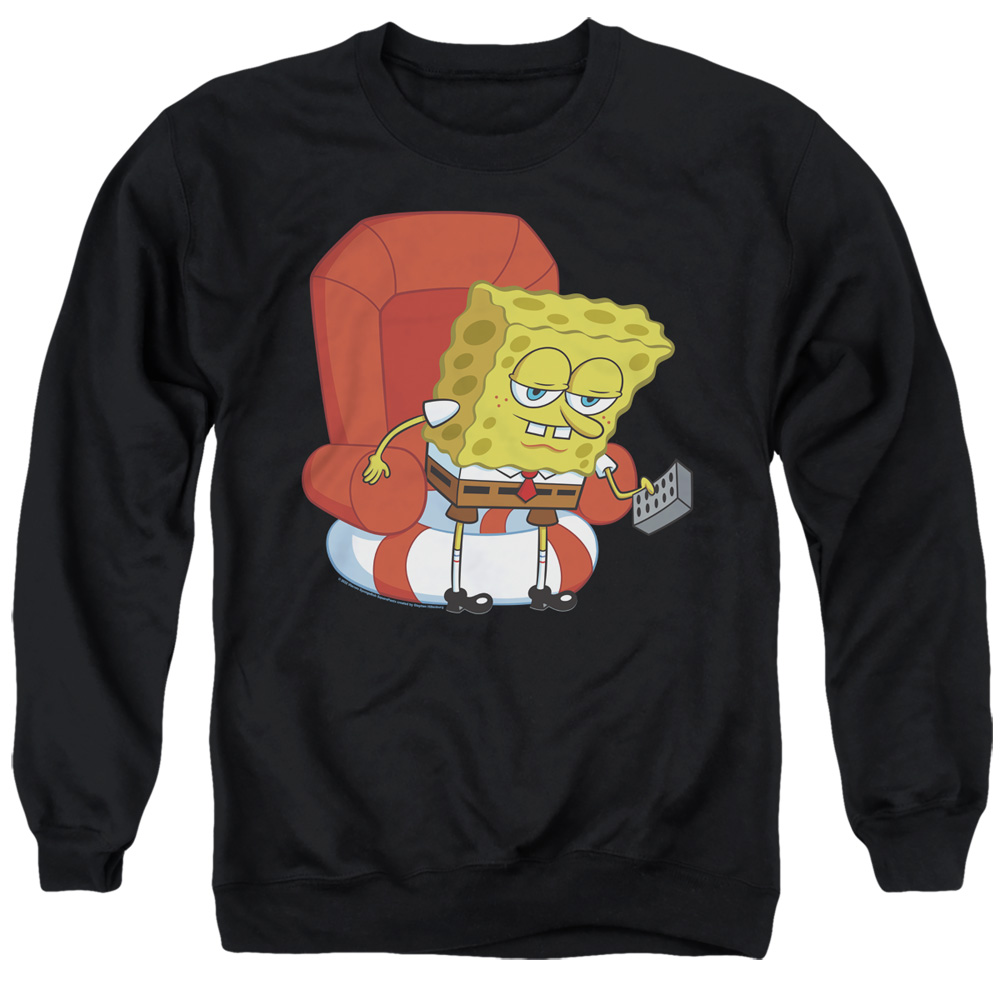 NICK456-AS-2 Spongebob Head Out Meme Adult Crewneck Sweatshirt, Black - Medium