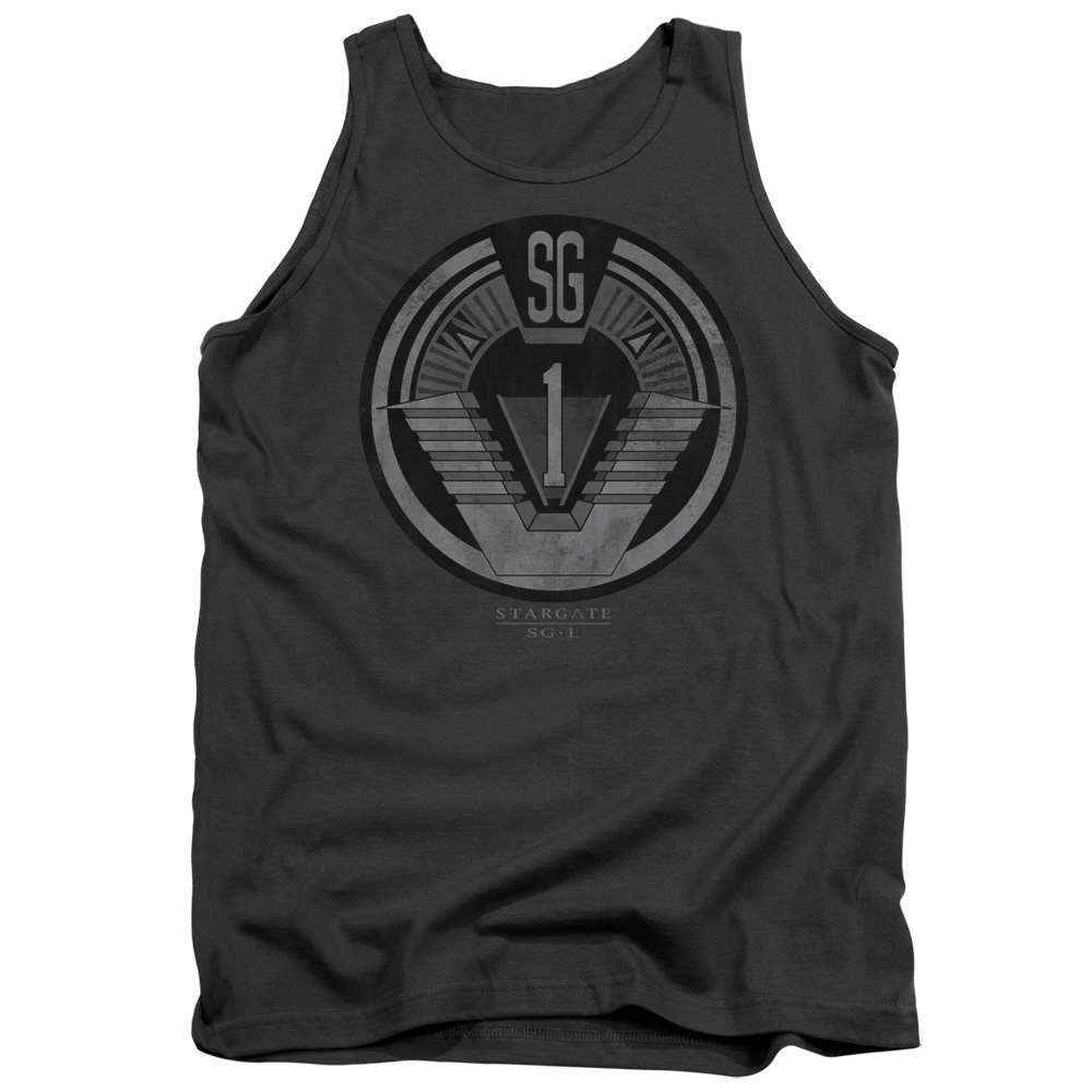 SG151-TK-2 SG1 Team Decal Adult Tank Top, Charcoal - Medium